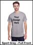 Custom Printed, Sport Gray T-Shirts, Full Front, One Color