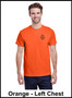 Custom Printed, Orange T-Shirts, Left Chest, One Color