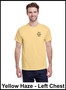 Custom Printed, Yellow Haze T-Shirts, Left Chest, One Color