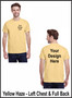 Custom Printed, Yellow Haze T-Shirts, Left Chest and Full Back, One Color