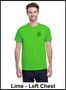 Custom Printed, Lime T-Shirts, Left Chest, One Color