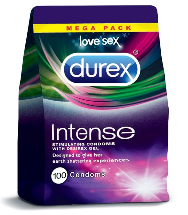 Durex Intense Ribbed & Dotted Condoms Bulk Packs 100 Condoms - Tingling