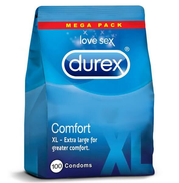 Durex Comfort XL Large Condoms Bulk Packs 100 Condoms - Large