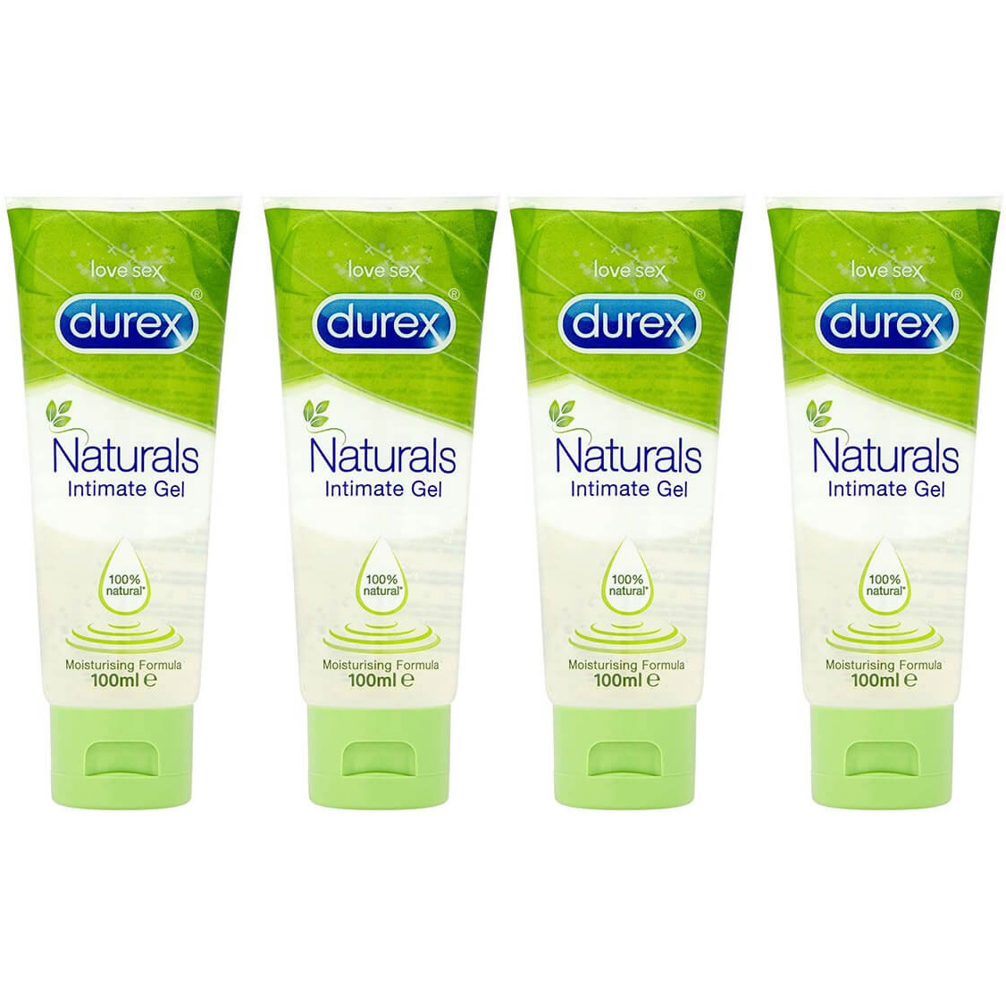 Durex Naturals Intimate Gel Condom Friendly Lubricant 100ml 4 Tubes - Liquid