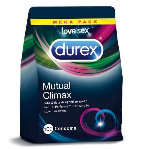 Durex Mutual Climax Delay Ribbed & Dotted Condoms Bulk Packs 200 Condoms - Textured