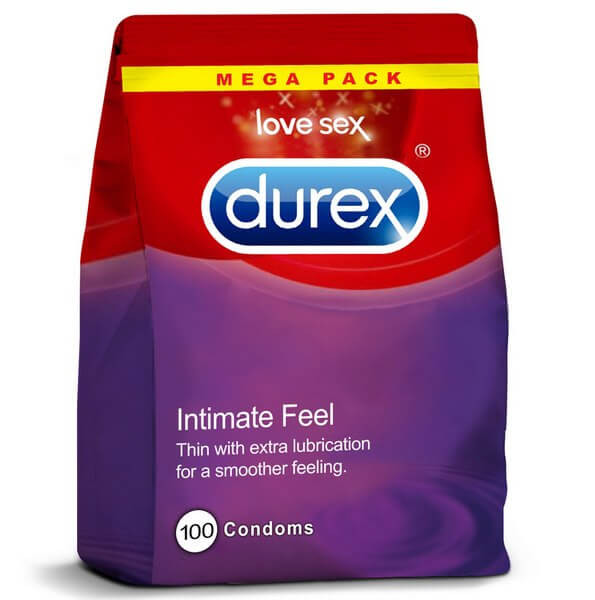 Durex Intimate Feel (Elite) Extra Lubricated Condoms Bulk Packs 100 Condoms - Thin