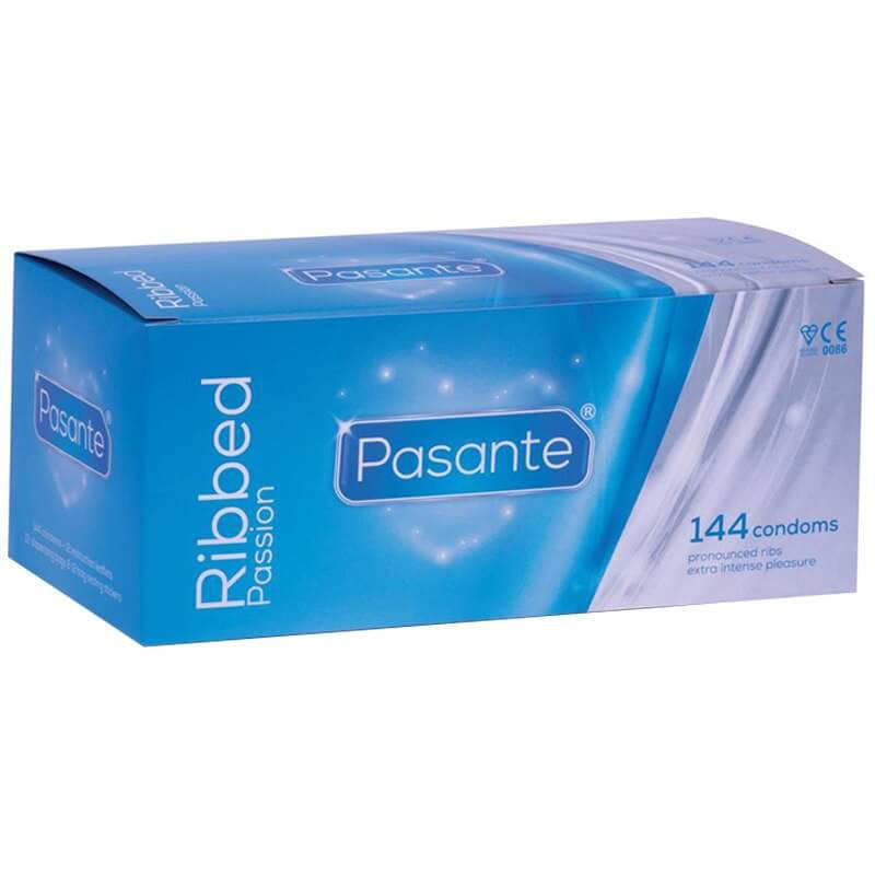 Pasante Passion Ribbed Textured Condoms Bulk Packs 144 Condoms - Textured