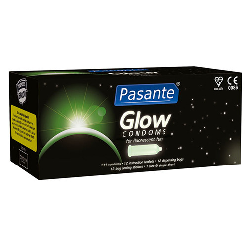 Pasante Glow In The Dark Condoms Bulk Packs 288 Condoms - Glow in the Dark