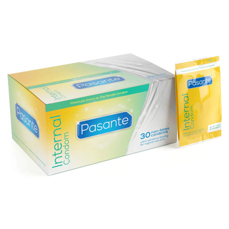 Pasante Femidom Non-Latex Internal Female Condoms Bulk Packs 60 Condoms - Non Latex