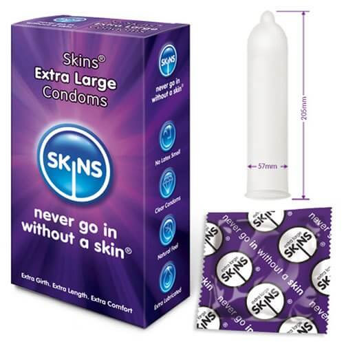 Skins Extra Large Condoms Bulk Packs 100 Condoms - Large