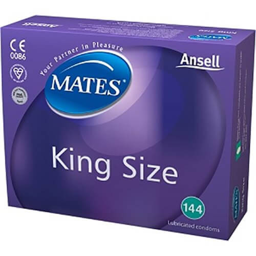 Mates King Size Large Condoms Bulk Packs 144 Condoms - Large