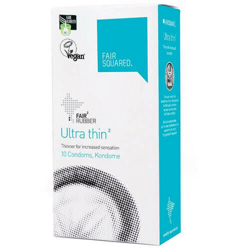 Fair Squared Ultra Thin Condoms (Vegan Friendly) 10 Condoms - Sensation