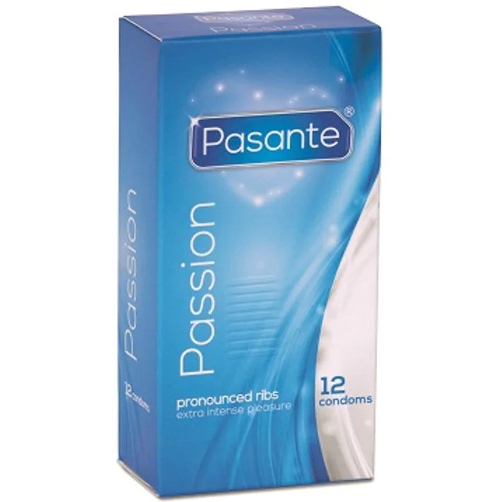 Pasante Passion Ribbed Textured Condoms 12 Condoms - Textured
