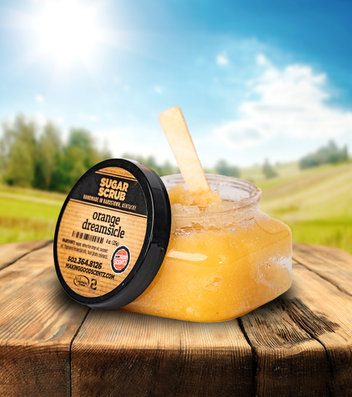 Exfoliating Sugar Scrubs made from Sugar, Olive Oil and Coconut oils. Great for removing dead skin cells and leaving skin smooth.