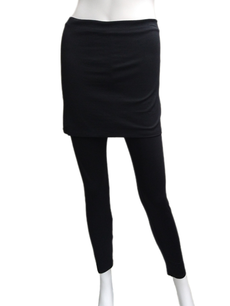 Lysse Black Leggings With Skirt | spa-naturelle