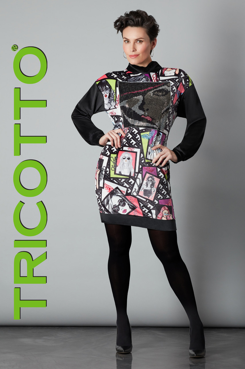 Fashion Faces Print Dress - Vita Boutique