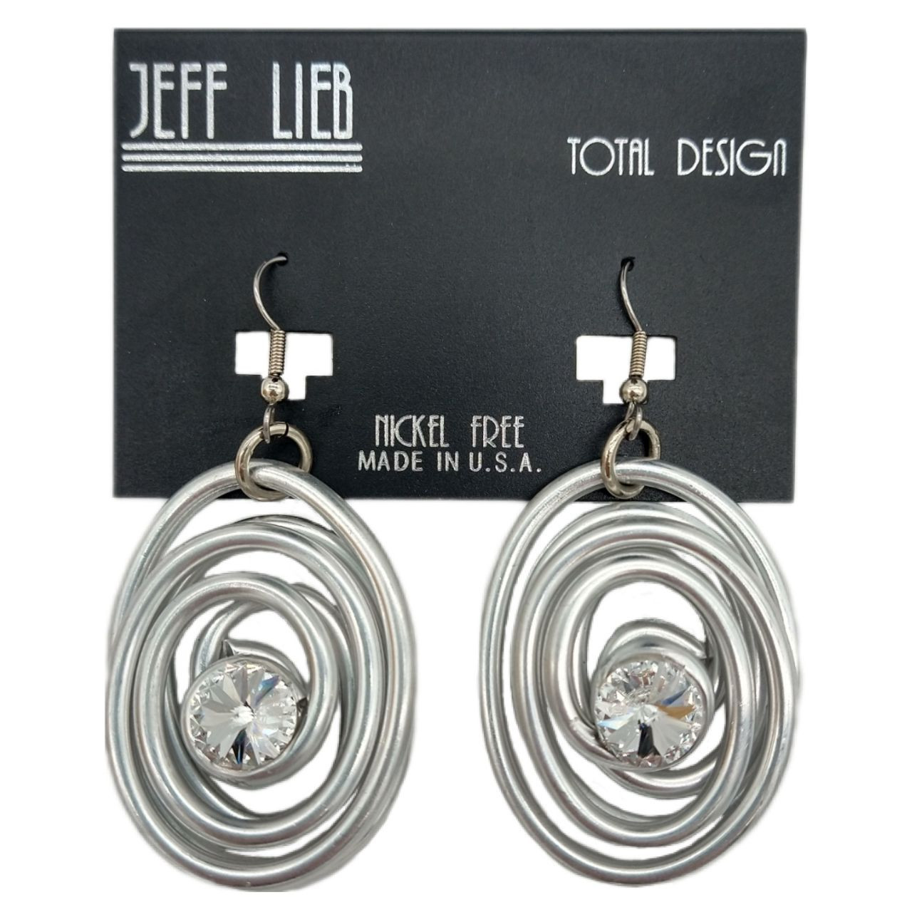 Silver Oval Spiral Earrings SKU 756 - Vita Boutique