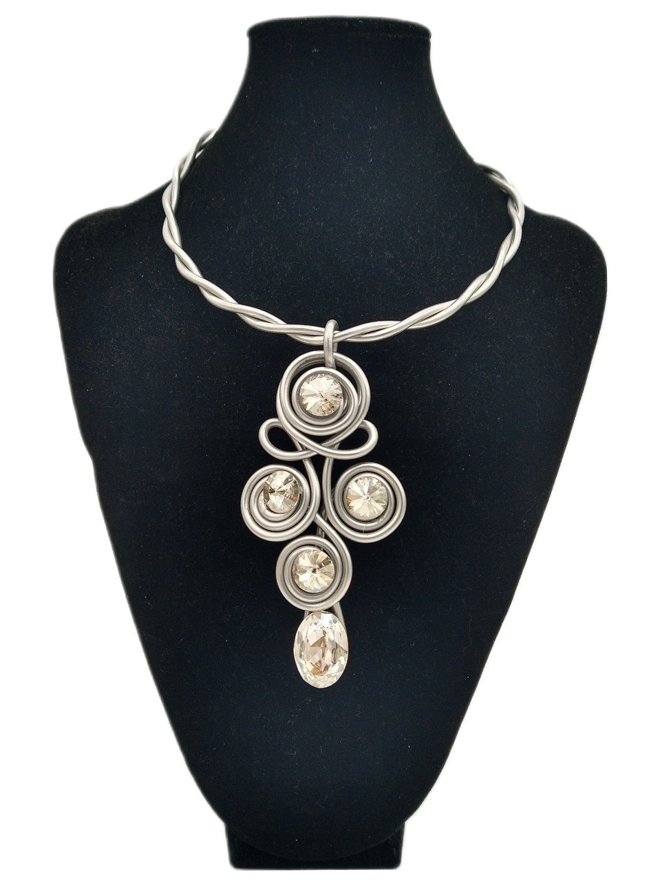 Silver Looped Twist Wire Necklace