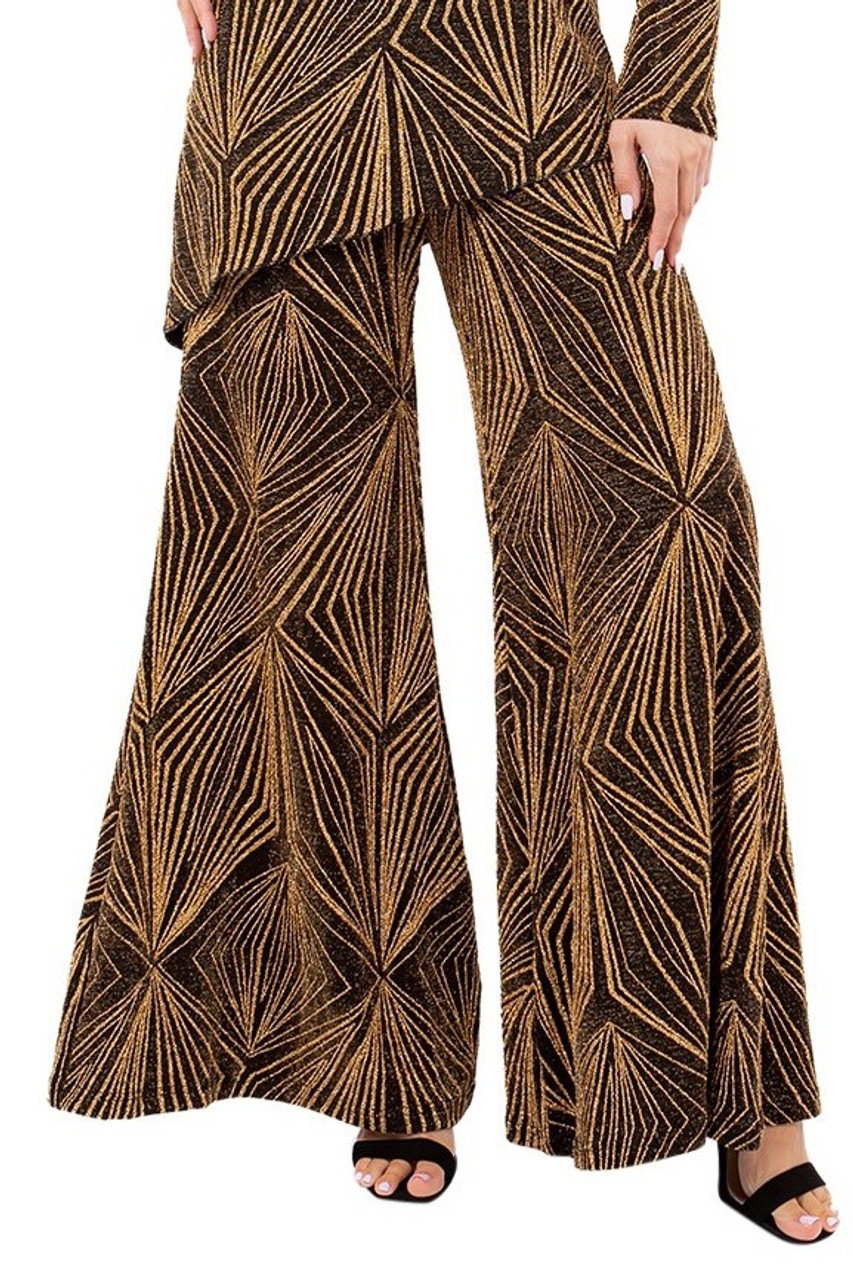 Ladies Casual Wear Regular Fit Red And Golden Cotton Printed Palazzo Pants  Bust Size: 13 Inch (in) at Best Price in Kichha | Shri Collection