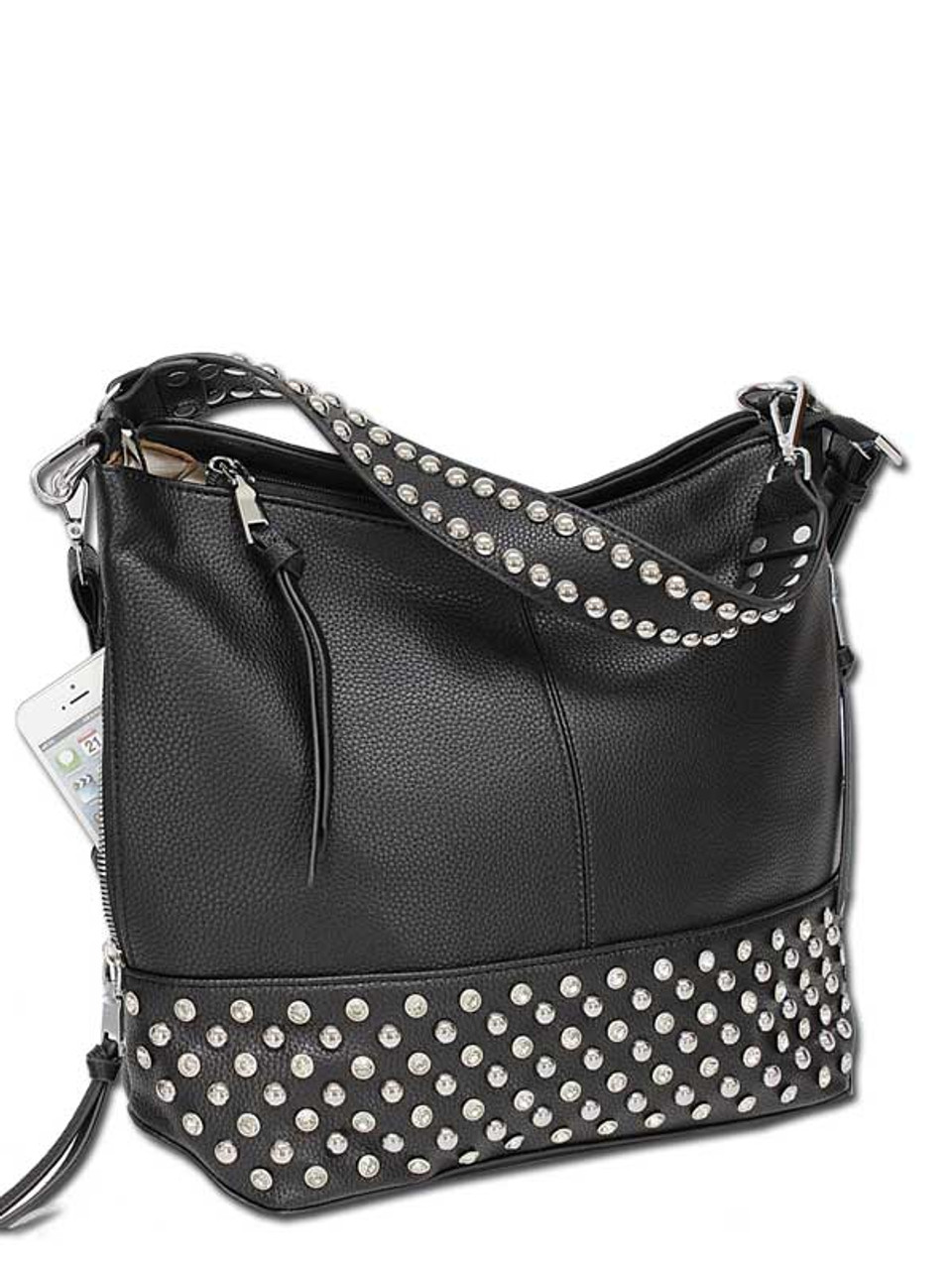 Black Rhinestone Studded Shoulder Bag Vita Boutique