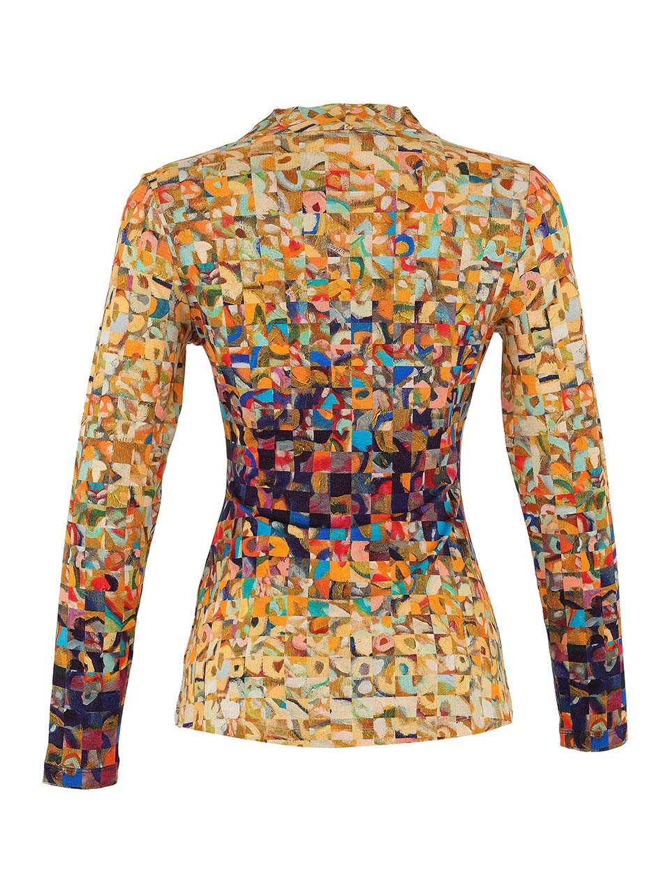 Rubble Print Twist Front Long Sleeve Top - Vita Boutique