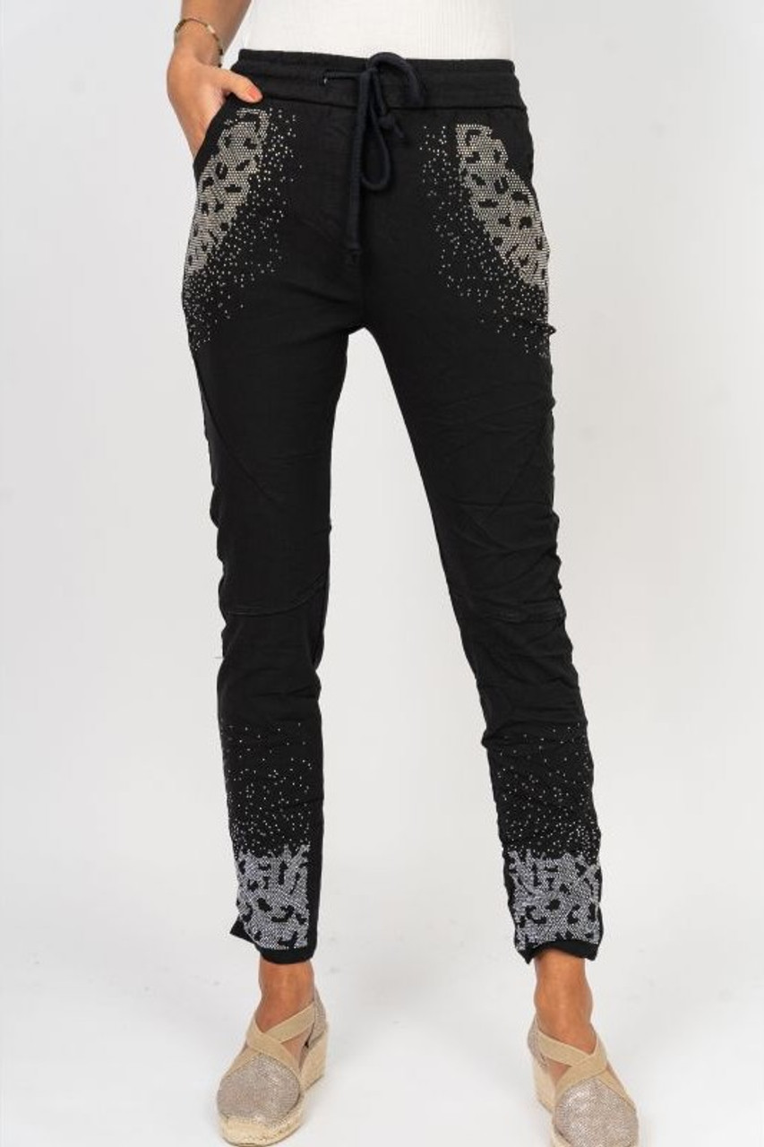 【Praying】Cheetah rhinestone Pants Cheetah Rhinestone Pants - Vita Boutique