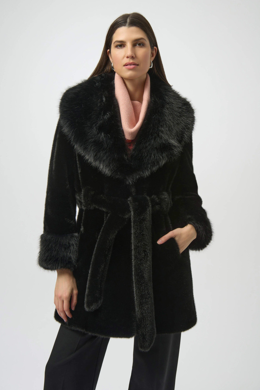6(ROKU)FAKE FUR SHAWL COLLAR COAT サイズ36 Tanuki Faux Fur Shawl Collar Coat - Fabulous Furs