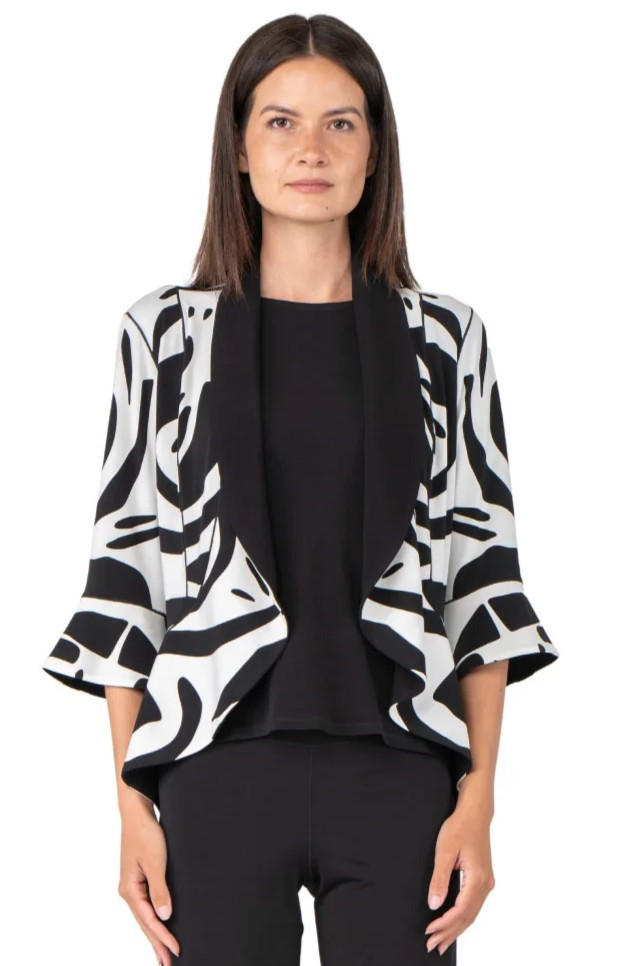 ジャケット・アウター REVERSIBLE PEPLUM VEST SHORT JACKET Reversible Peplum Jacket - Vita Boutique