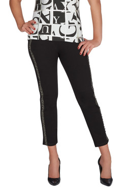 Front of the Bling Joggers with Pockets from Tricotto in the color black