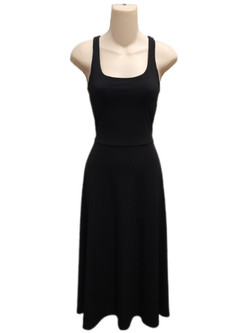 Front of the Fit-N-Flare Tank Dress from Ariella in the color black