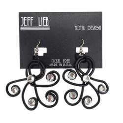 Front of the Black Spiral Earrings from Jeff Lieb