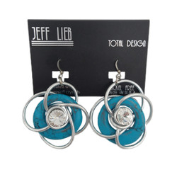 Front of the Turquoise Stone Twist Earrings SKU 7791 from Jeff Lieb