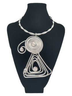 Front of the Geometric Spiral Twist Wire Necklace SKU 23795 from Jeff Lieb