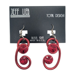 Front of the Red Spiral Earrings SKU 22831 from Jeff Lieb