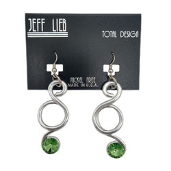 Front of the Green Stone Twist Earrings SKU 23255 from Jeff Lieb