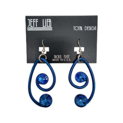 Front of the Blue Crystals Earrings from Jeff Lieb