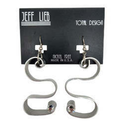 Front of the Silver Ribbon Earrings SKU 23933 from Jeff Lieb