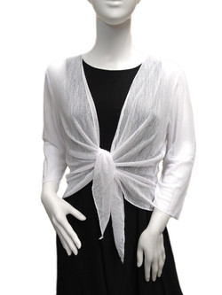 Front of the Mesh Tie Bolero from Fashion Cage in the color white