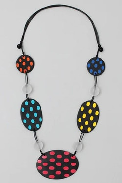 Front of the Multicolor Dots Adjustable Necklace from Sylca