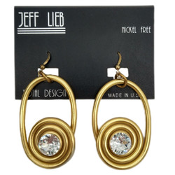 Front of the Golden Oval Spiral Earrings SKU 732 from Jeff Lieb