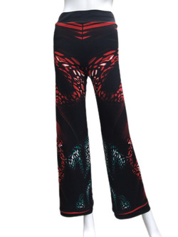 Front of the Printed Reversible Palazzo Pants from Eva Varro in the black and Renee print