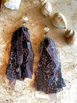 Front of the Roshena Fabric Statement Earrings from Water and Wave