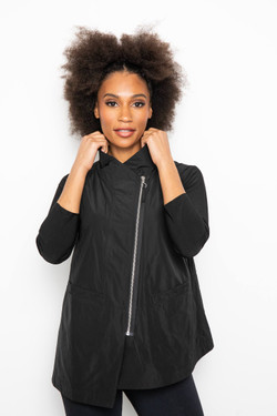 Front of the Artist Zip Up Vest (zipped) from Liv by Habitat in the color black