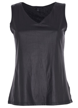 Front of the Voyage Sleeveless Top from Kozan in the color liquid black