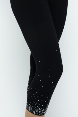 Vocal Leaf Print Rhinestone Leggings - Black – Debra's Passion Boutique