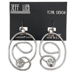 Front of the Silver Pendant Spiral Earrings SKU 22768 from Jeff Lieb