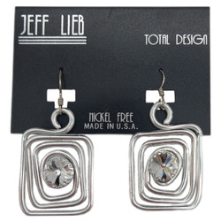Front of the Silver Square Spiral Earrings SKU 25221 from Jeff Lieb