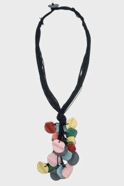 Front of the Multicolor Shells Knotted Necklace from Alisha D.