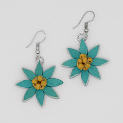 Teal Amaya Flower Earrings SKU 24421 from Sylca Designs