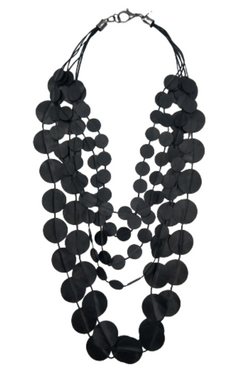 Front of the Harmony Black Layered Necklace from Kozan